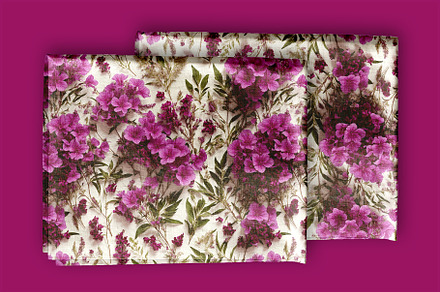 Purple Willowherb Seamless Pattern
