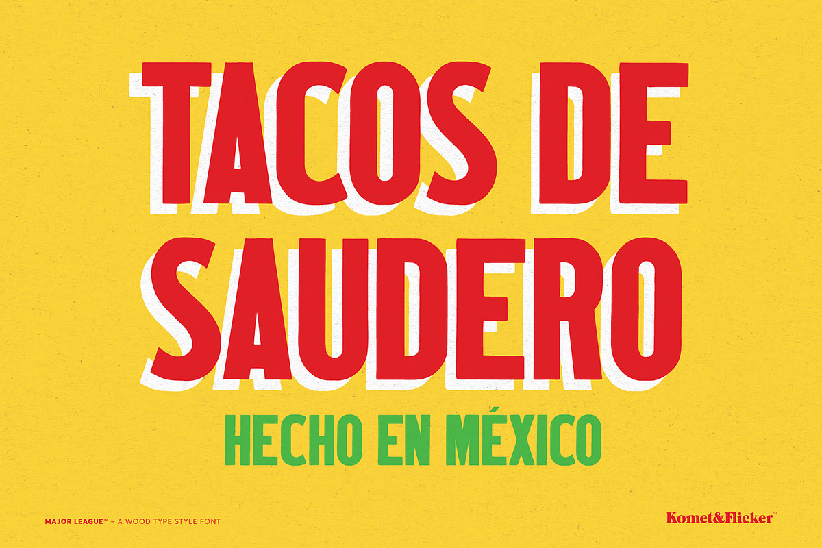 Major League - A Wood Type Font, a Sans Serif Font by Komet & Flicker (Photo 4 of 14)
