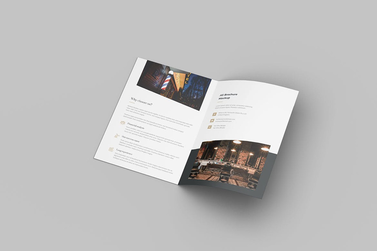 A5 Bifold Brochure Mockup, a Brochure Template by FDR Studio (Photo 4 of 6)