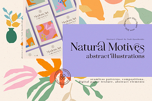 Natural Motives || Abstract Set, a Decorative Illustration by nadispasibenko