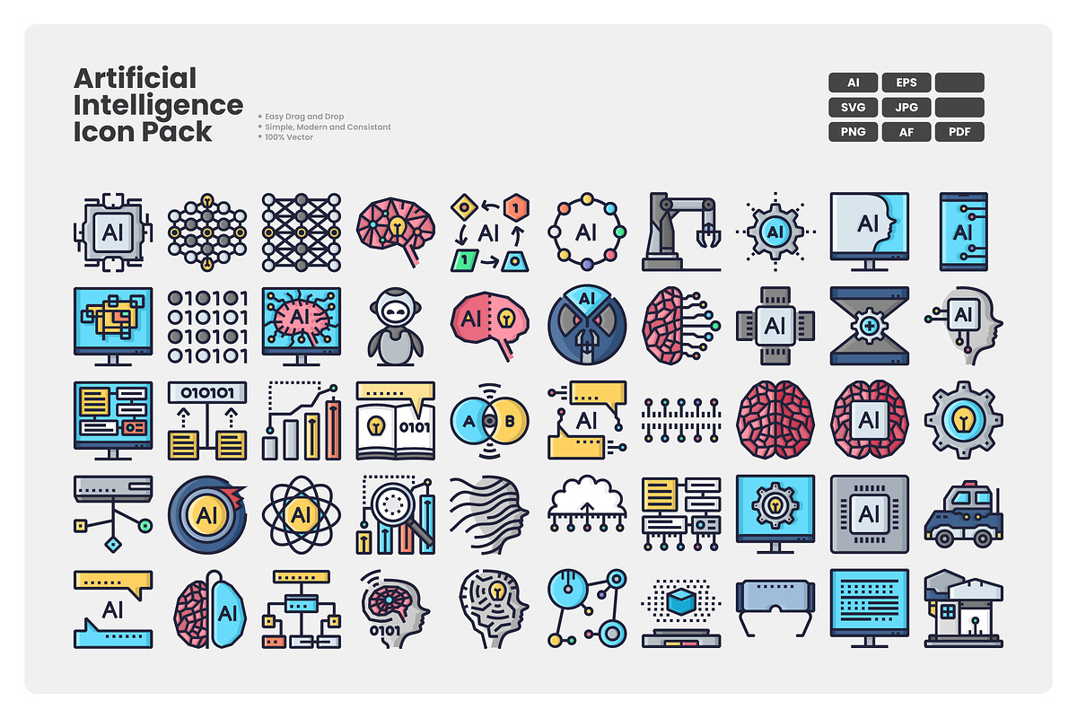 Artificial Intelligence Icon Pack, a Duotone Icon by erifqizeicon (Photo 2 of 3)
