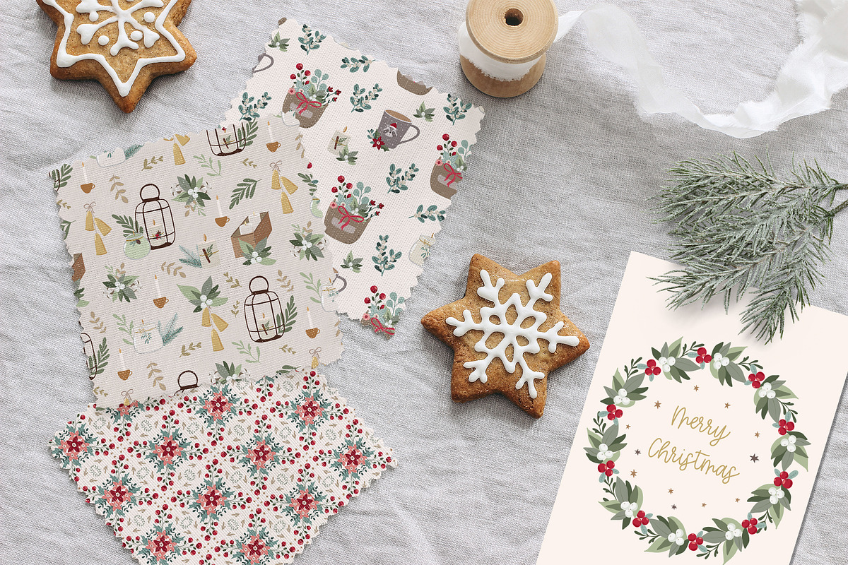 Cozy Christmas pattern & clipart, a Seasonal Illustration by Cozy pattern shop (Photo 11 of 13)