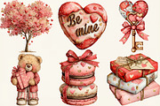 Whimsical Valentine's Day Clipart, an Illustration by DreamCafeArt (Thumbnail 2 of 6)