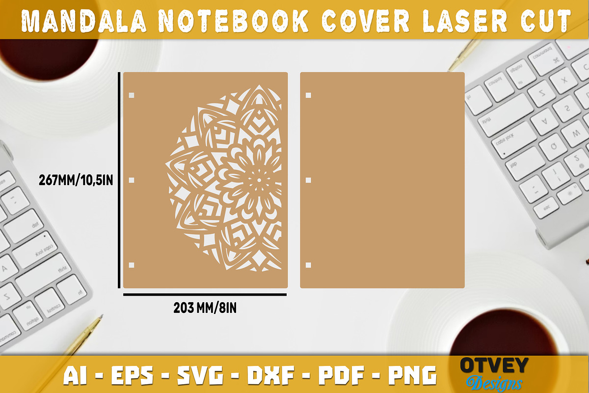 Mandala Notebook Cover Laser Cut 12, a Graphic by OTVEY DESIGN (Photo 11 of 13)