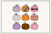 Halloween Pumpkins PNG, a Work Illustration by CraftArtStudio (Thumbnail 1 of 4)