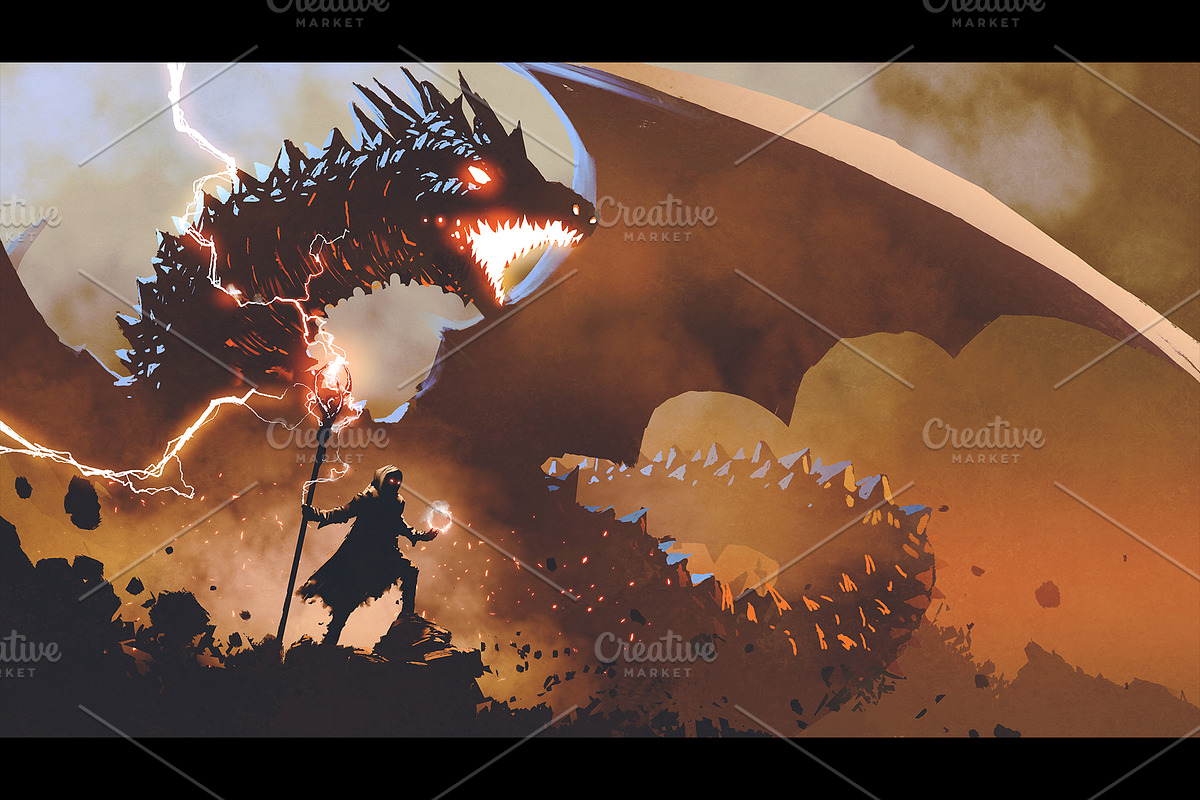 Fantasy dragon illustration set, an Illustration by Grandfailure (Photo 3 of 6)