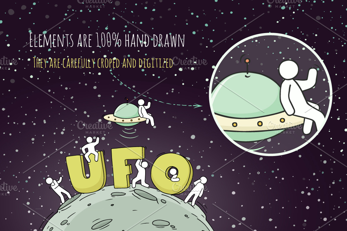 Space objects with little People, a Person Illustration by Sapunkele (Photo 2 of 4)