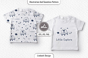 Cute pattern with space and animal, a Pattern Graphic by lindoet23 (Thumbnail 2 of 4)