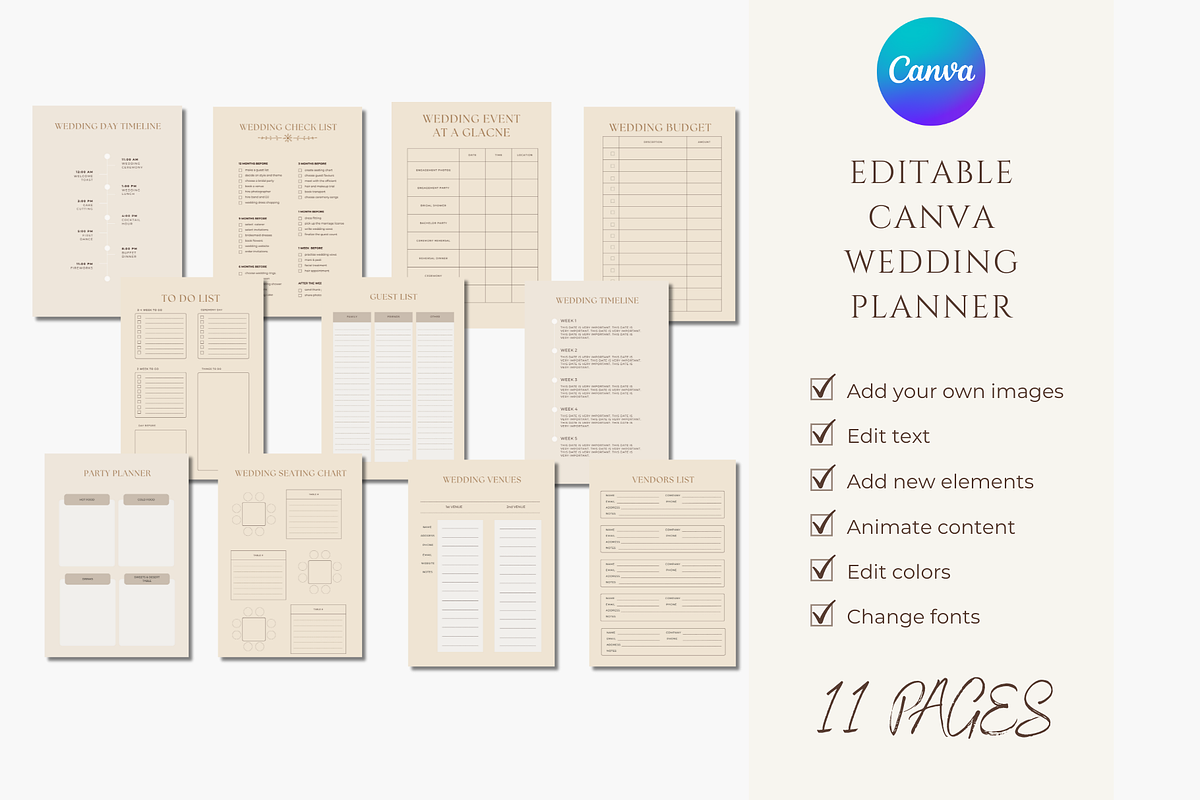 Wedding Planner Canva, a Design Template by Astro Magic Digital (Photo 1 of 5)