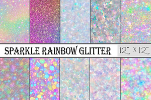Seamless Sparkle Rainbow Glitter, a Pattern Graphic by Printable Treasure