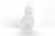 Cartoon I Heart Mom Cupcake Mockup, a Merchandise Mockup by Qaleb Studio (Thumbnail 1 of 2)