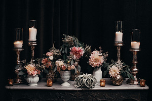 Vintage Flowers & Candles