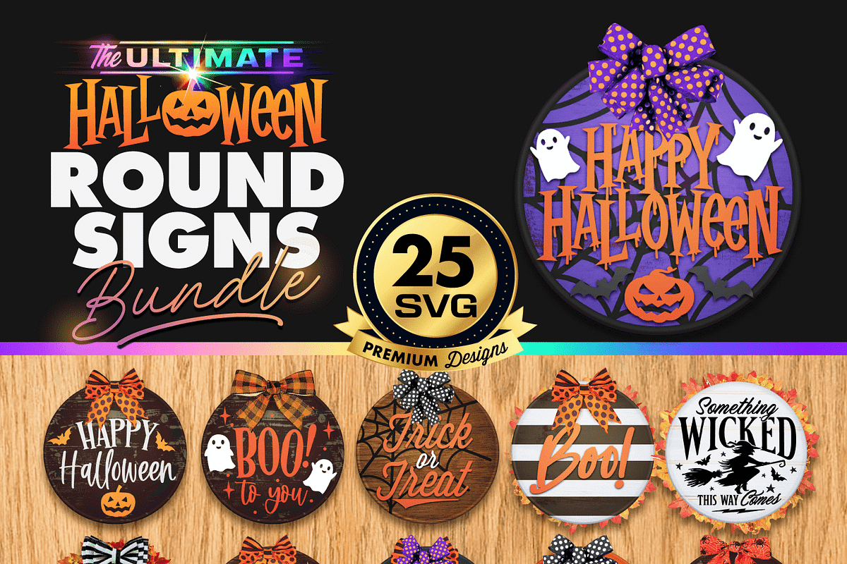 25 Halloween Door SVG Signs Bundle, a Seasonal Illustration by Asaelv Shop! (Photo 2 of 7)