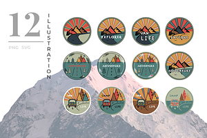 Outdoor Travel. Illustration set