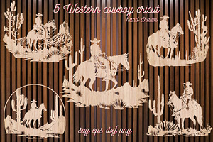 5 Design Western Cowboy Cricut