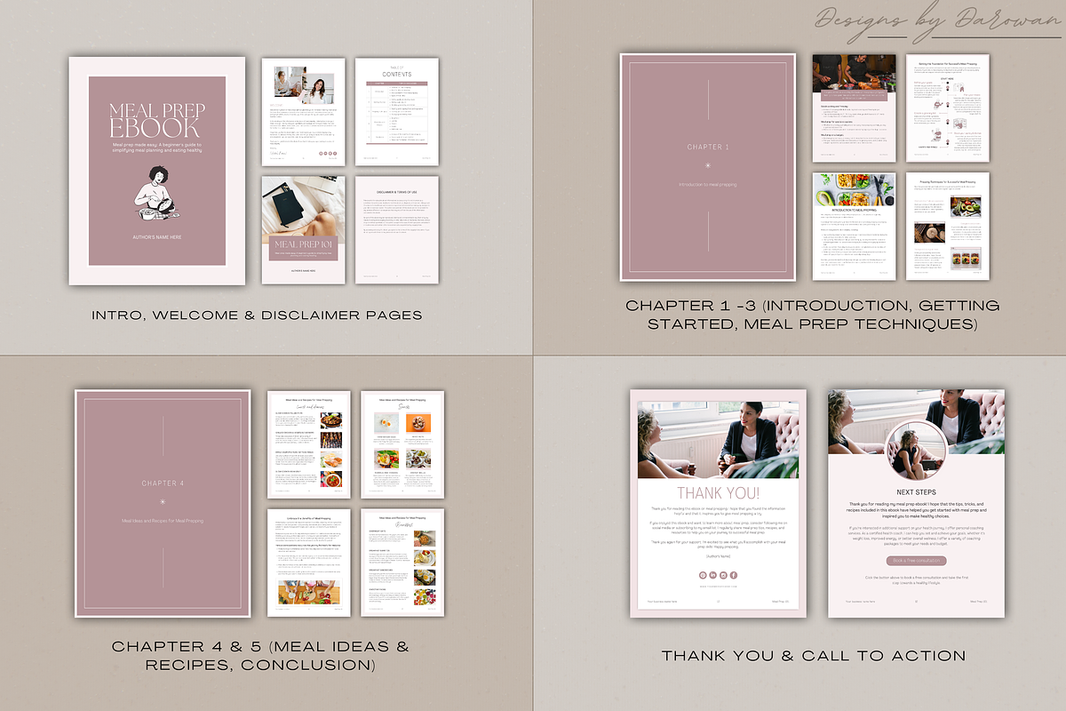 Meal Prep eBook and Workbook | Canva, a Magazine Template by Designs by Darowan (Photo 4 of 10)