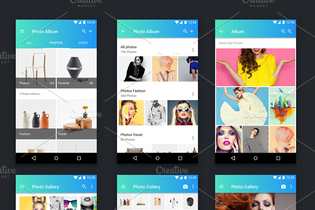 Material Theme UX/UI Kit, an UI Kit Template by App for Mobile & Website (Photo 5 of 9)