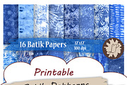 16 Blue Batik Style Patterns, a Pattern Graphic by Liz Plummer (Thumbnail 4 of 5)