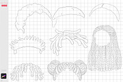 Procreate Chibi Afro Curly Hairs, a Brush Add-On by ArtPrintBabe (Thumbnail 2 of 3)