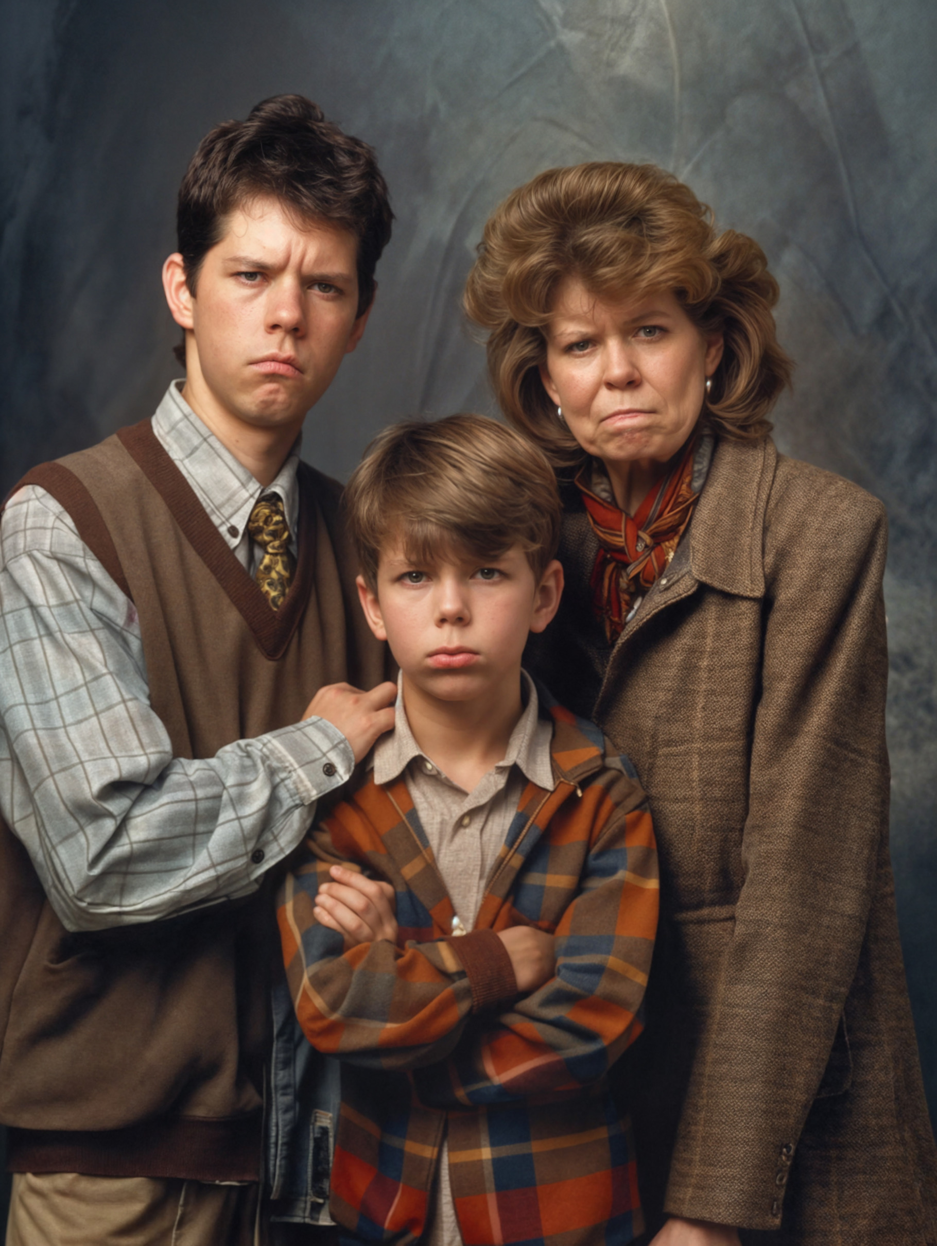 Retro portrait of a sad family, a Person Photo by Handmadefont