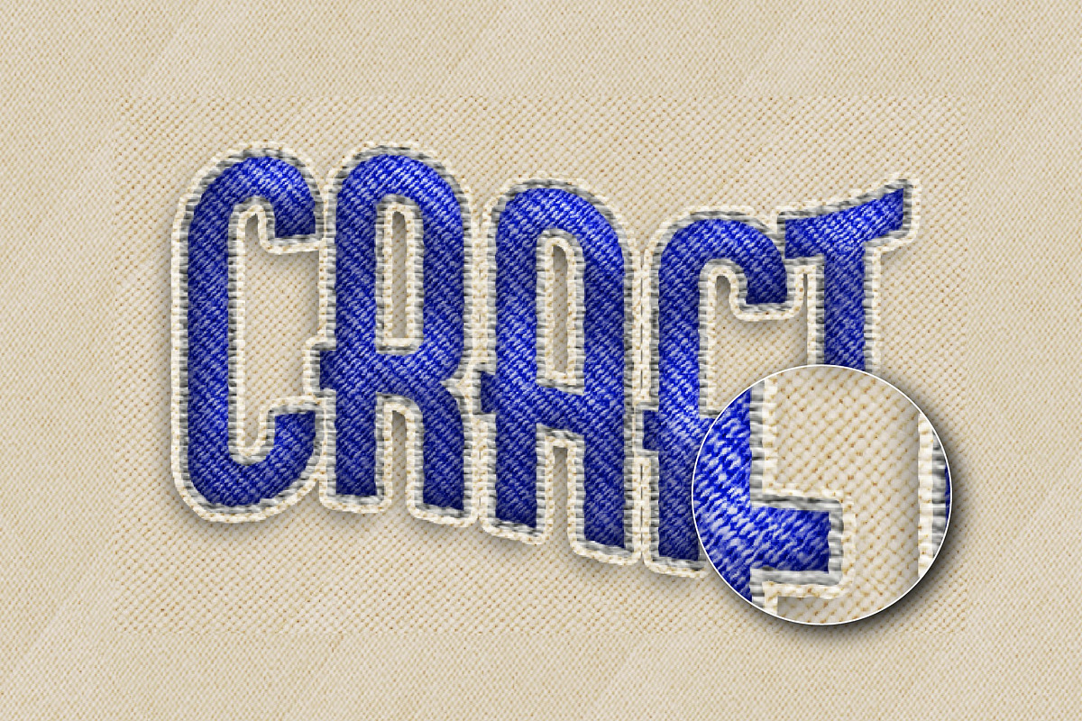 Stitched Fabric Text Effect, a Layer Style Add-On by studiogstock