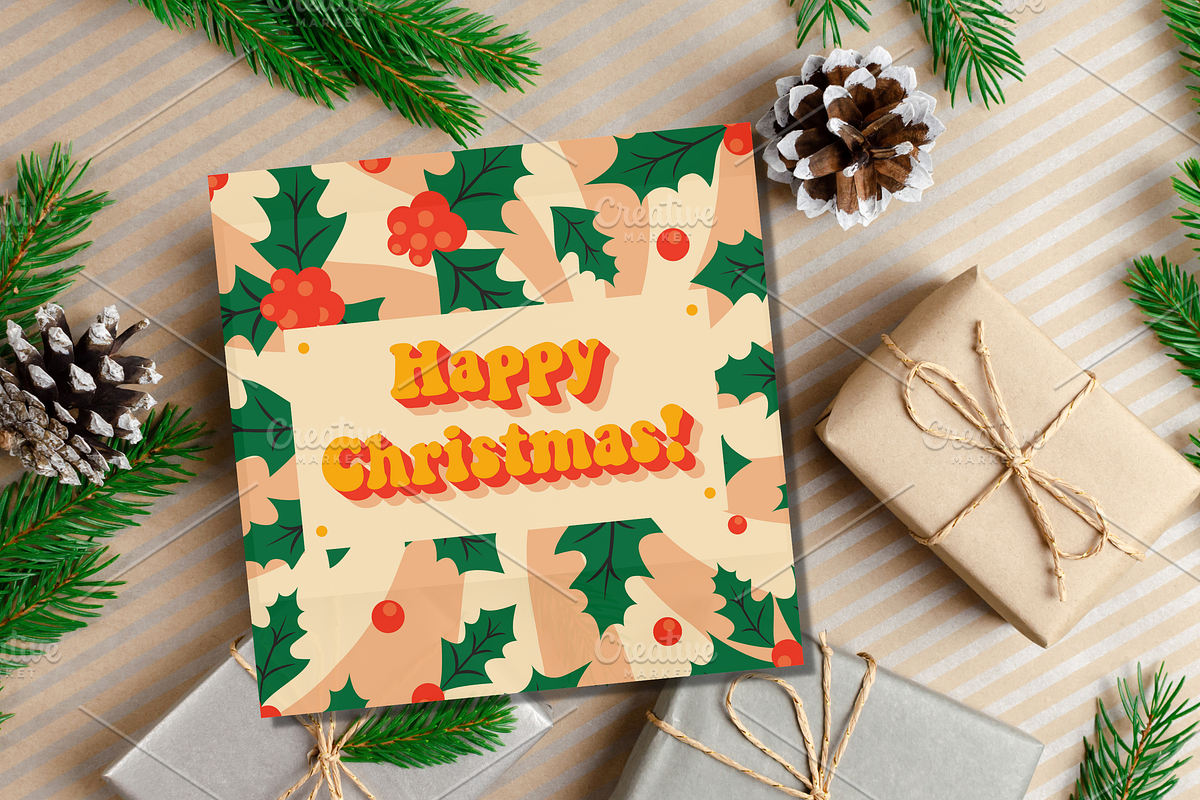 Retro Christmas Greeting Cards, a Decorative Illustration by Art's and patterns (Photo 3 of 19)