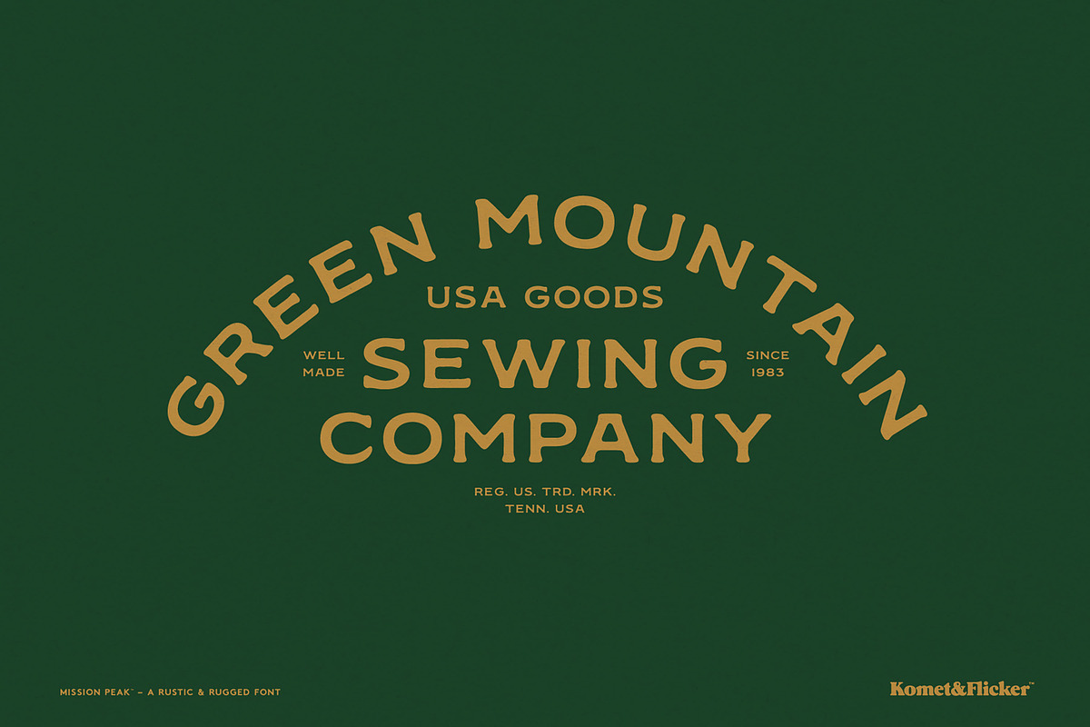 Mission Peak - A Rugged Font, a Serif Font by Komet & Flicker (Photo 7 of 15)