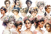 Regency Vintage Clipart Set, a Person Illustration by Twigs and Twine (Thumbnail 2 of 7)
