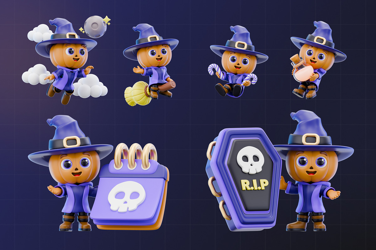 Halloween Character 3D Pack, a Characters & Person 3D Model by Haps Space (Photo 5 of 5)