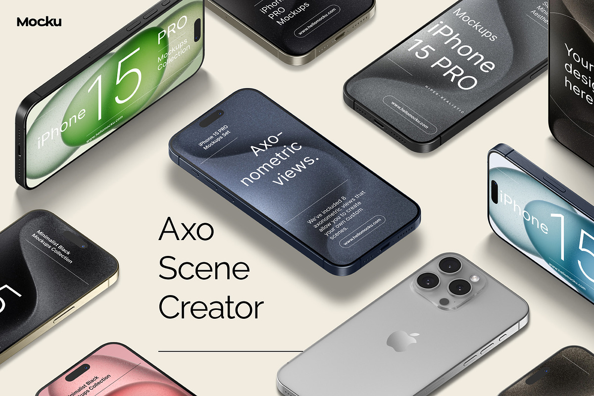 iPhone PRO 15 Mockup Collection, an iPhone Mockup by Mocku (Photo 4 of 14)