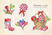 Christmas Treats & Decor watercolor, a Decorative Illustration by Nastya Che (Thumbnail 6 of 11)