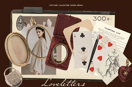 Vintage Valentines Day Mixed Media