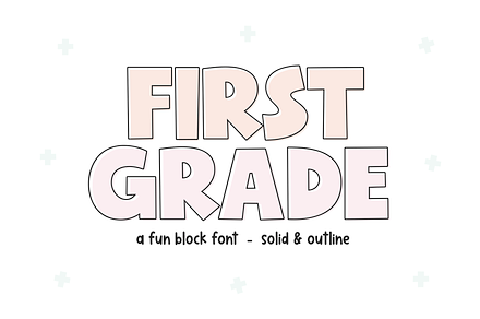 First Grade | Fun Block Font, a Sans Serif Font by KA Designs
