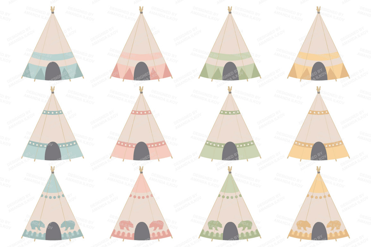 Pretty Tribal Clip Art & Vectors, an Illustration by Amanda Ilkov (Photo 3 of 4)