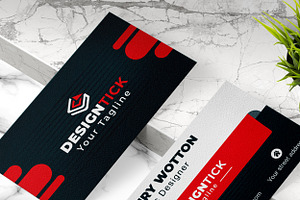 Red Color Business Card Template