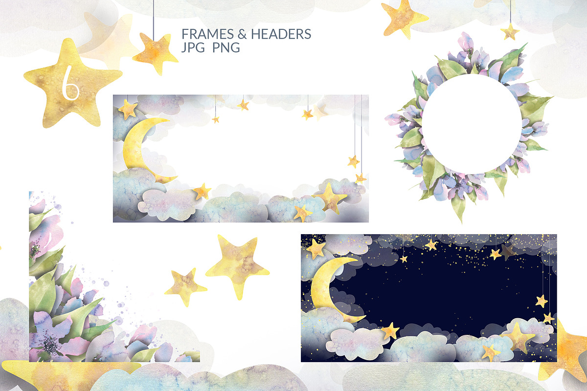 Pandas & Moon Dreamy Watercolor, an Animal Illustration by NATASHA CHU (Photo 7 of 13)