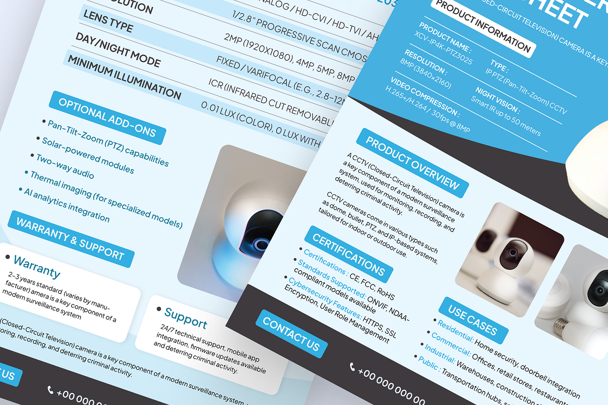 CCTV Product Sheet Design, a Flyer Template by SquidPixey (Photo 6 of 6)