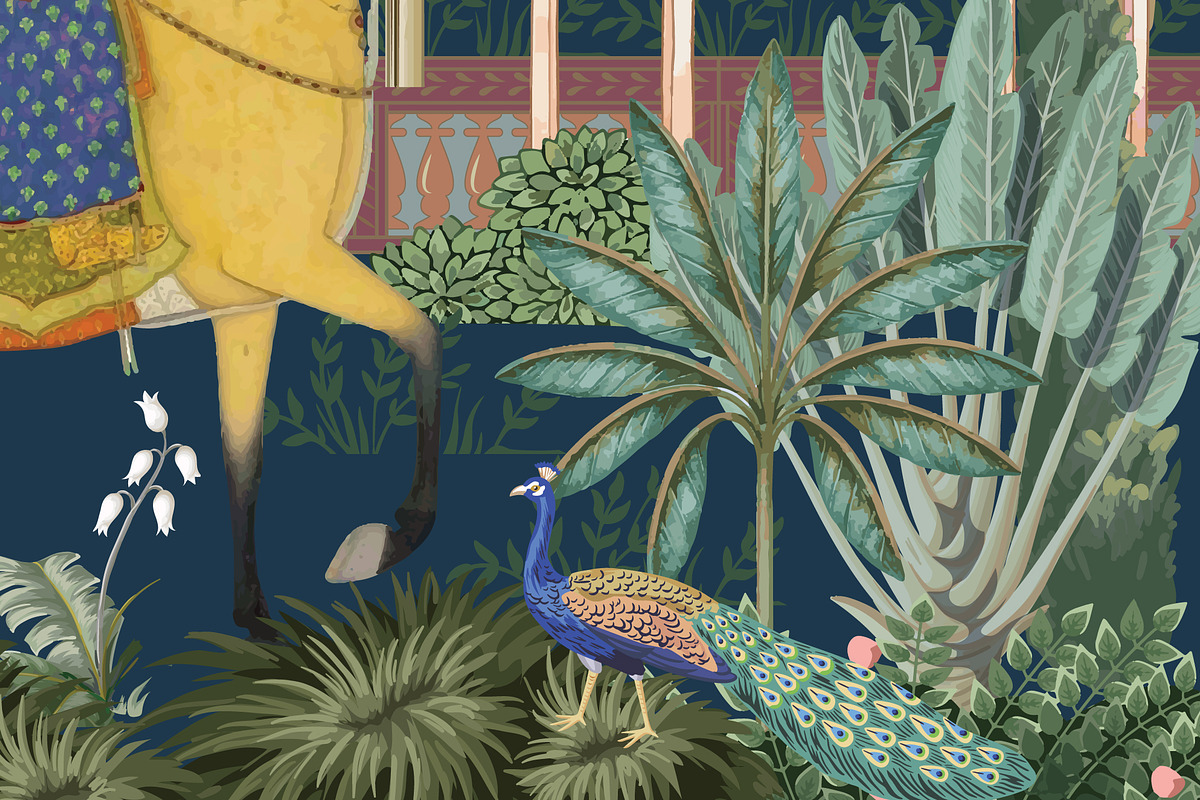 Mughal Royal Garden Illustration, a Decorative Illustration by Mughal Wallpaper (Photo 3 of 5)