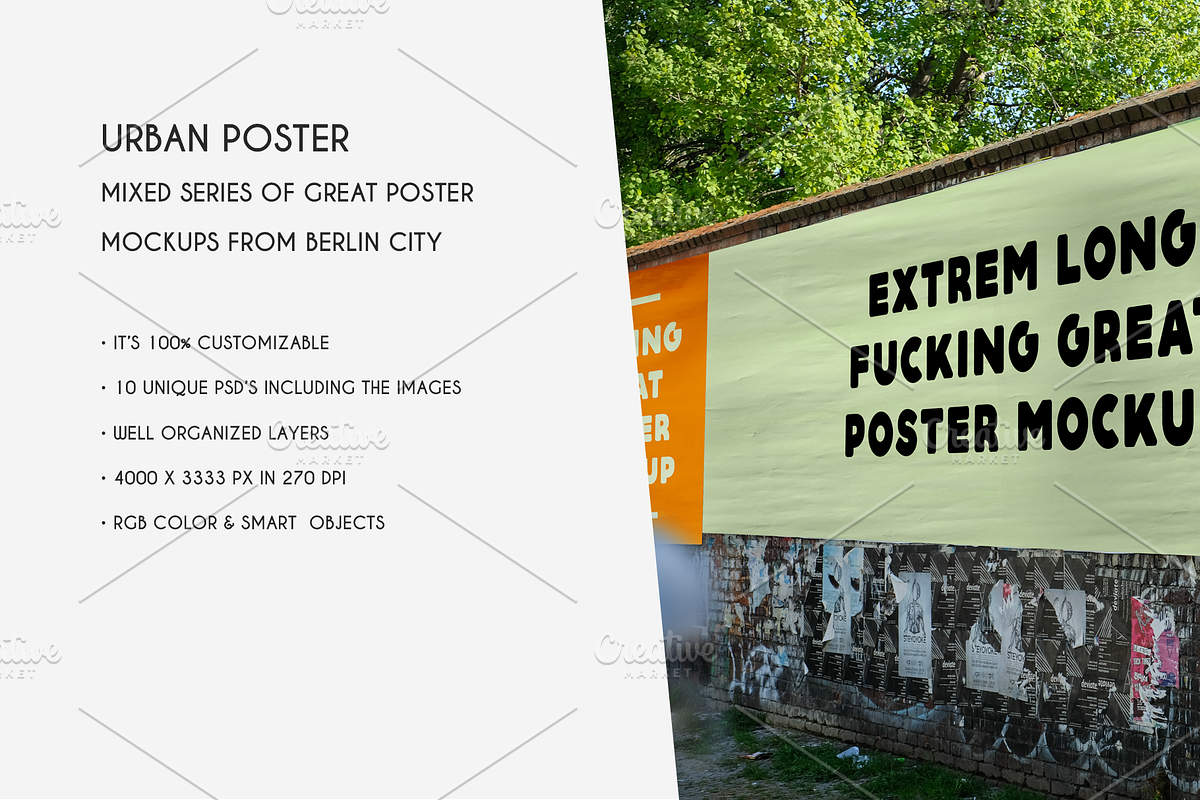 Urban Poster Mockups, a Presentation Template by khoai_tây (Photo 2 of 7)