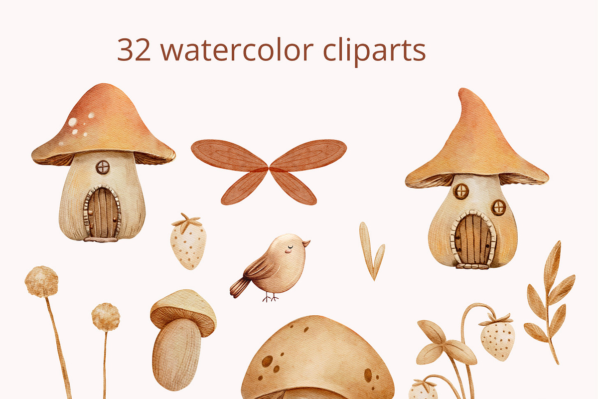 Forest Fairyland Watercolor clipart, an Object Graphic by NikiArts (Photo 4 of 10)