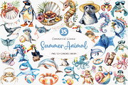 Coastal Summer Animal Png, an Illustration by SinaCreation (Thumbnail 1 of 5)
