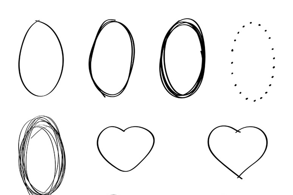36 Doodle Basic Shapes Clipart, an Illustration by The Digital Download Shop (Photo 2 of 4)