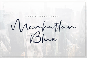 Manhattan Blue Script Font