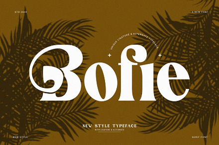Bofie unique ligature serif typeface