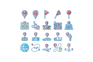 location pin map point icons hand, an Object Illustration by pikepicture