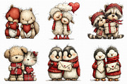 Whimsical Valentine Animal Couples C, an Illustration by Libby Wishes (Thumbnail 6 of 7)