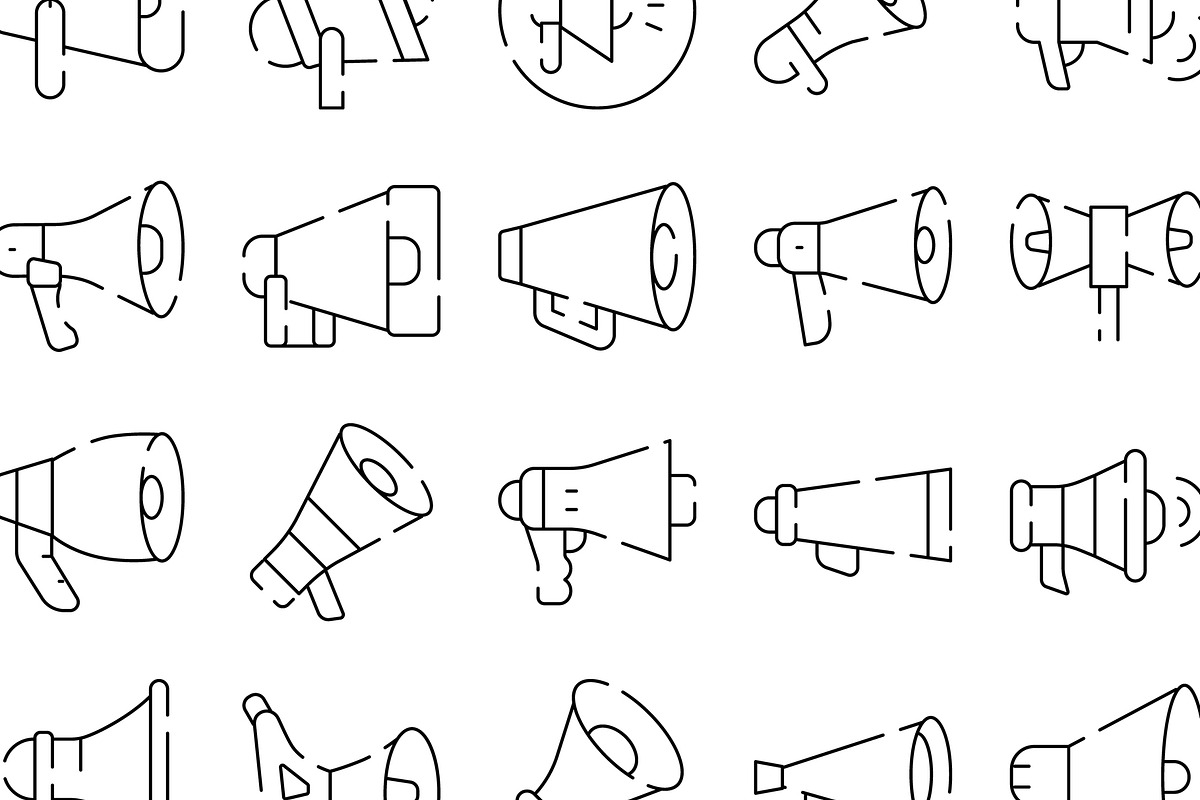 Megaphone and bullhorn icons, an Object Graphic by pikepicture (Photo 3 of 3)