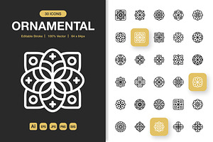 Ornamental Icons, an Outline Icon by Spacepixel Creative