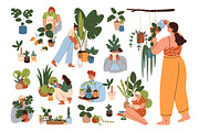 Women caring for house plants set, a Person Illustration by Good Studio (Thumbnail 1 of 5)
