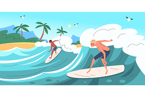 Professional surfer on wave. Man on, a Sport Illustration by Stock-Smart-Start